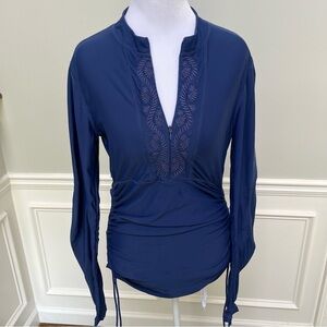 Cabana Life Blue Embroidered Coverup S